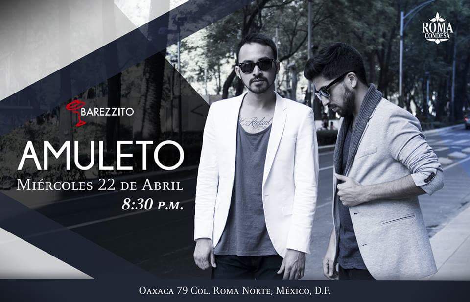 RomaCondesa's tweet photo. @amuletomx se presentará en @barezzito_roma el próximo 22 de abril 8:30 pm http://t.co/mNUFaiRAmt