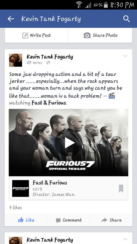 PINKMURRON's tweet photo. Just been to see f&amp;f 7 love it @TheRock http://t.co/GIGezACzmJ