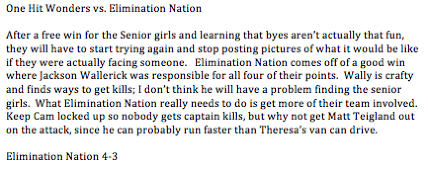 April_Madnesss's tweet photo. Preview: One Hit Wonders ( @onehit_wonders ) vs Elimination Nation ( @enationnerf ) http://t.co/YMeT9gWKjT