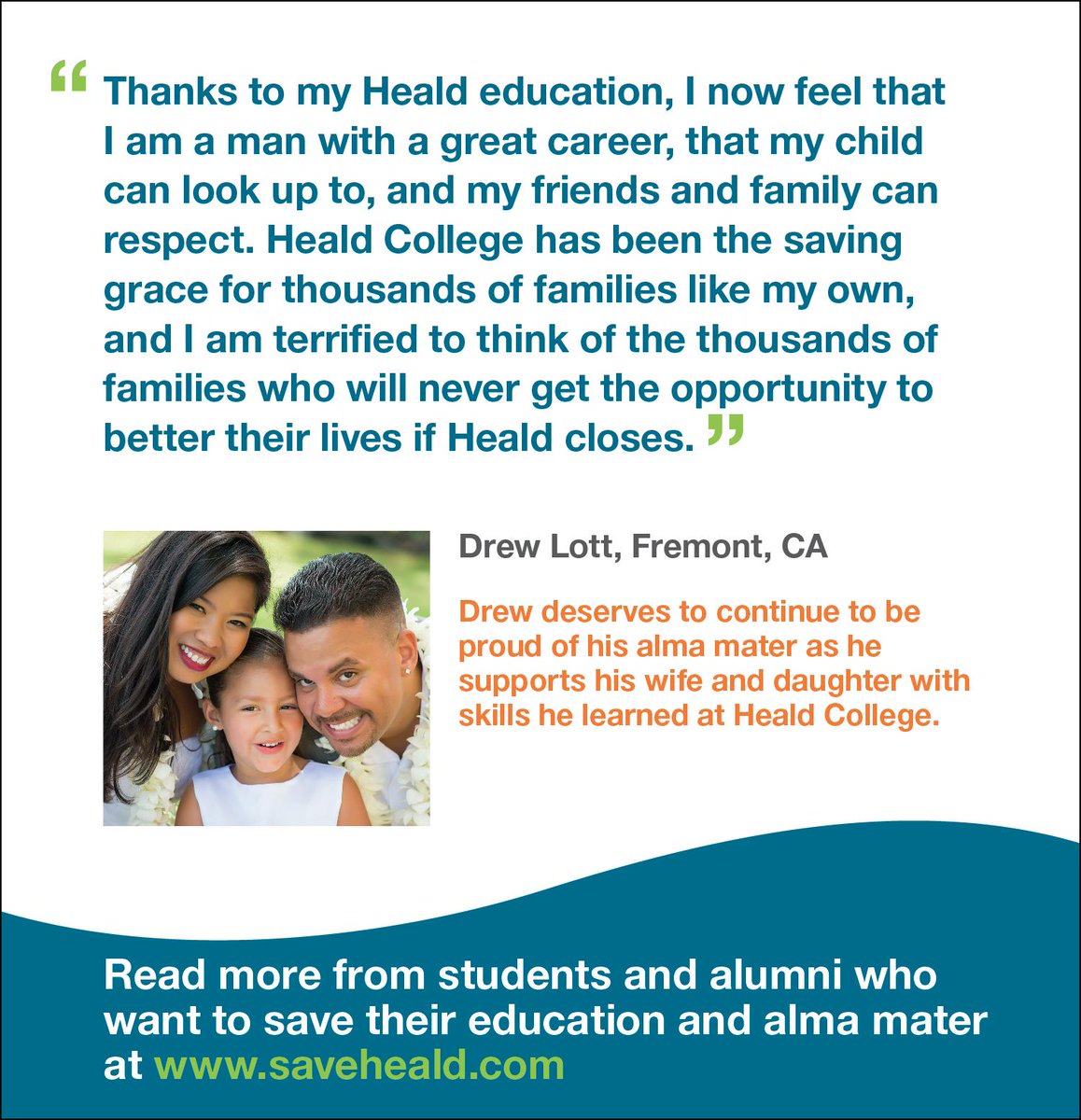 HealdCollege's tweet photo. .@CalAGHarris Meet Drew. He says that Heald College changed his life in ways he could have never imagined. #SaveHeald http://t.co/YNpJods7Lj