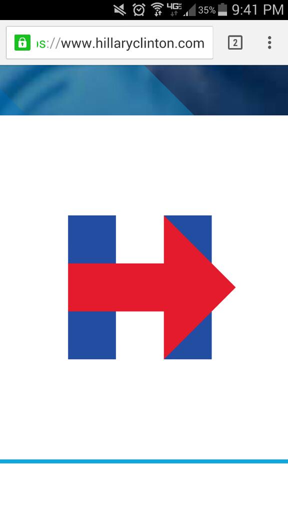AmericanPapist's tweet photo. Lolz did this take 15 whole seconds on MS paint? #hillarylogofail http://t.co/e0Pzn53sFm