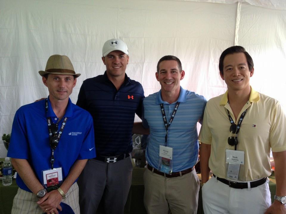 PaddyGray's tweet photo. @NorthWindSearch with #masters2015 winner @JordanSpieth last summer. #classact #dominatingwin #CongratsJordan http://t.co/VjMxecYUy8