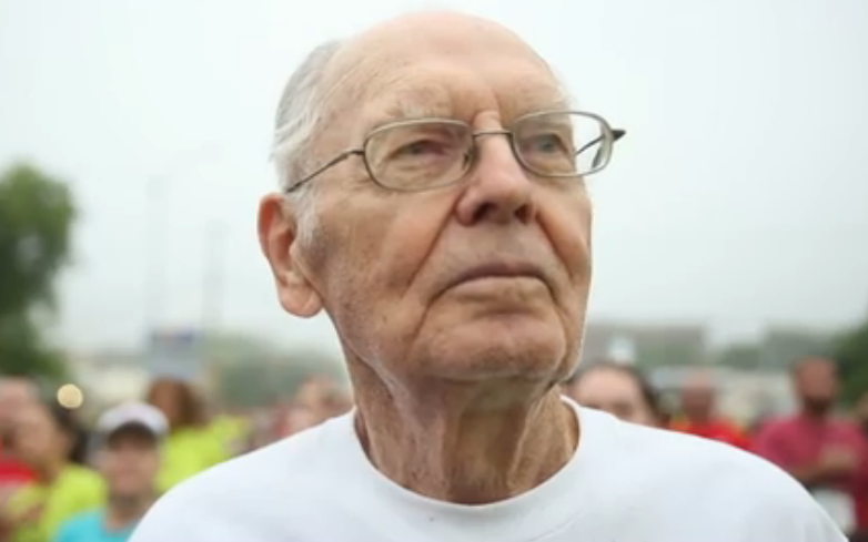 VIDEO: 92-year-old Jim Southard ran his 35th <a href="/cap10k/">Statesman Cap10K</a> this morning atxne.ws/1aHq647 #cap10k