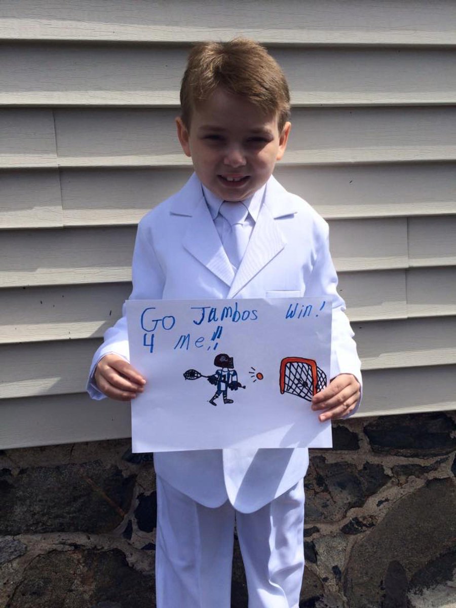 Jacob looking good for first communion. The alums &amp; team missed him but so grateful for his support! <a href="/GoTeamIMPACT/">Team IMPACT</a>