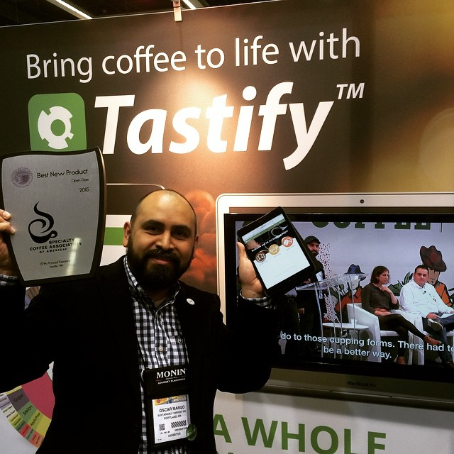 SHDavidG's tweet photo. @tastifyapp is a best new product winner at #SCAA2015!!! #Tastify #AwardWinner #CuppingApp http://t.co/Zy9qsVFQa9 http://t.co/t7F4EdSjVJ