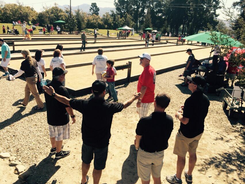 VCFD's tweet photo. Team spirit & friendly competition going down at #bocciball tournament #VenturaCorporateGames #VCFire http://t.co/UeAPEVTGaD