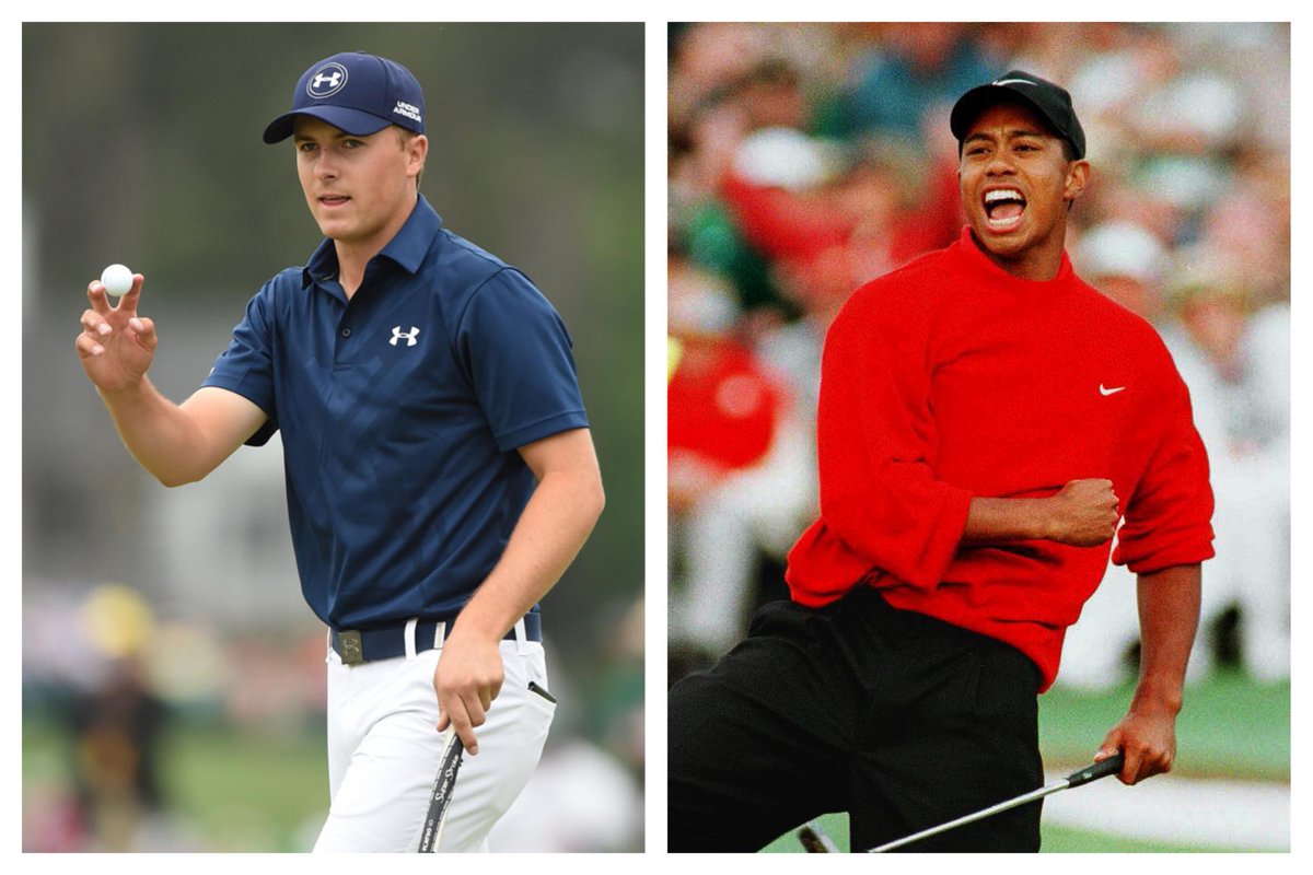 SportsCenter's tweet image. Jordan Spieth becomes second 21-year-old to ever win The Masters.
Tiger Woods was 5 months, 2 days younger in 1997.