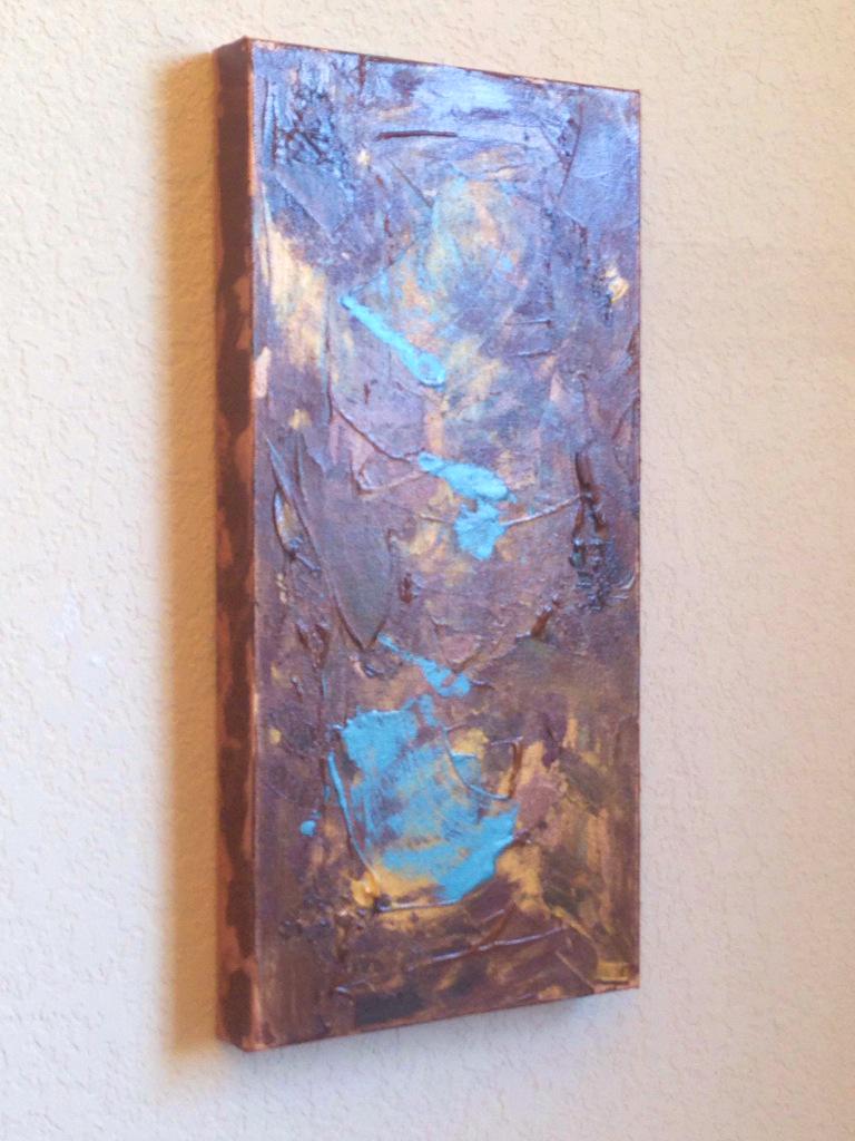 Like Earth-tones with a splash of Color? This is a 20" x 10" Acrylic on Canvas. $75