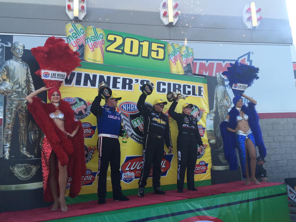 Winners! Congratulations to Richie Crampton, John Force and Erica Enders-Stevens on their #NHRAVegas wins! #LVMS