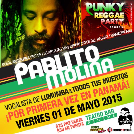 Pendiente Panamá! Este #01Mayo, @PablitoAmerico Molina, vocalista de Lumumba y TodosTusMuertos, en <a href="/ElTeatroBar_PTY/">El Teatro Bar Panama</a>
