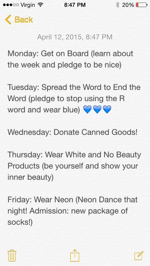 SachemStudents's tweet photo. Here is the events for our upcoming Dude Be Nice Week😀🎉❤️ http://t.co/hij3Pc44FF