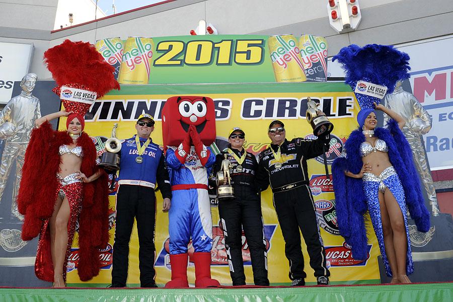 See who won at this year's SummitRacing.com NHRA Nationals at <a href="/LVMSStrip/">The Strip at LVMS</a>. Story here: bit.ly/1IExoUR.