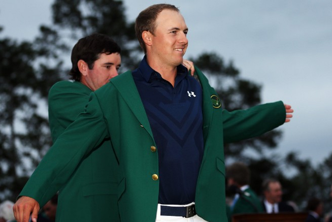 SiPengelly's tweet photo. Probably the last photo of Jordan Spieth not wearing a Nike shirt. #USMasters2015 http://t.co/1E7IowvWbJ