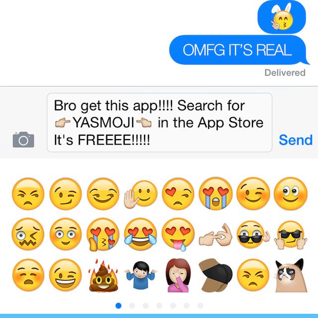 xleexl's tweet photo. 👉YASmoji👈 is the best free app ever 😍!! I JUST GOT LIKE 200 NEW EMOJIS!! @extraemojis #free http://t.co/cBXnjpzU2U http://t.co/eXKGpqTKSI