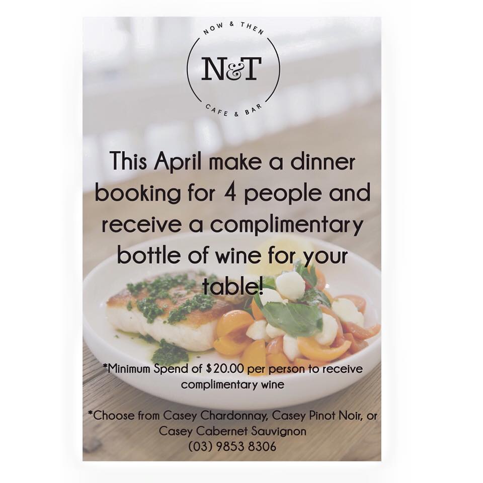 NowAndThenCafe's tweet image. Receive #complimentary wine w/dinner! Open Thursday, Friday, &amp;amp; Sat nights #melbournefood #foodie #melbournecafe