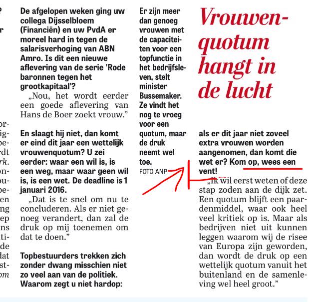 Bedoeld of onbedoeld erg grappig. #bussemaker #vrouwenquotum