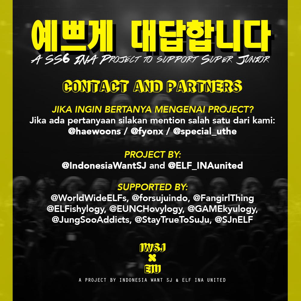 ELF_INAunited's tweet photo. [SS6 INA PROJECT NOTICE!!] 예쁘게 대답합니다 Project Details!! 😁 cc: @IndonesiaWantSJ http://t.co/V7n3txWzew