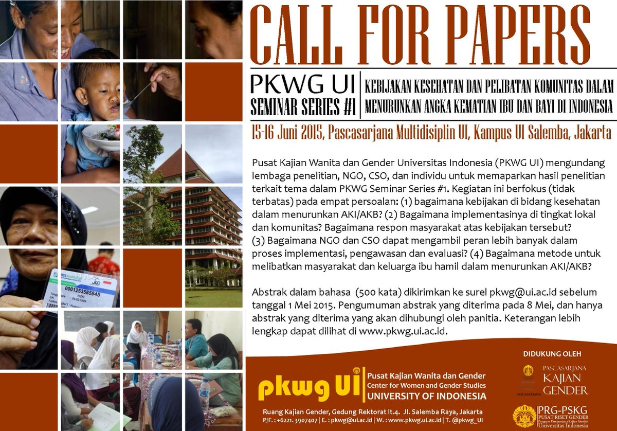 UIUpdate's tweet image. Call 4 paper PKWG Seminar Series #1, visit pkwg.ui.ac.id/?p=2555 | 
@pkwg_UI