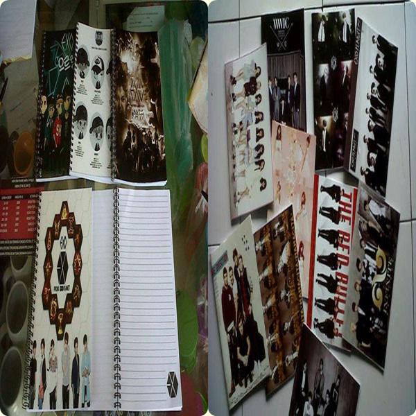 [PO] Notebook Kpop (1pcs) 50rb &amp; Buku Tulis (3pcs) 50rb. Free Request Gambar Depan Belakang. Ask/Order 083856895900