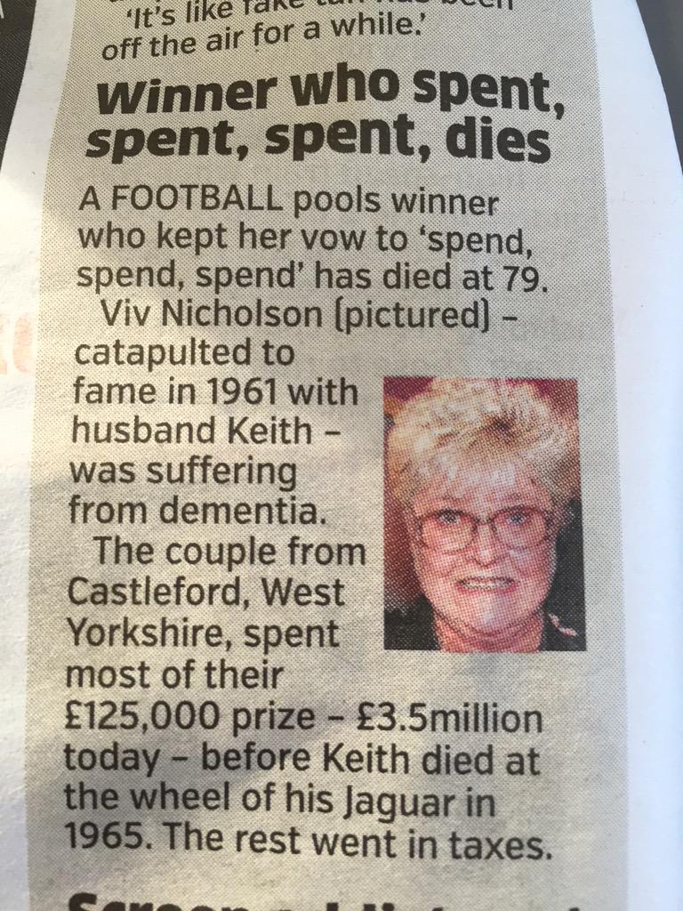 TheLSMT's tweet photo. So sad to see Viv Nicholson has died. Her life lives on in an amazing musical that we had the privilege to present. http://t.co/nqeIARels4