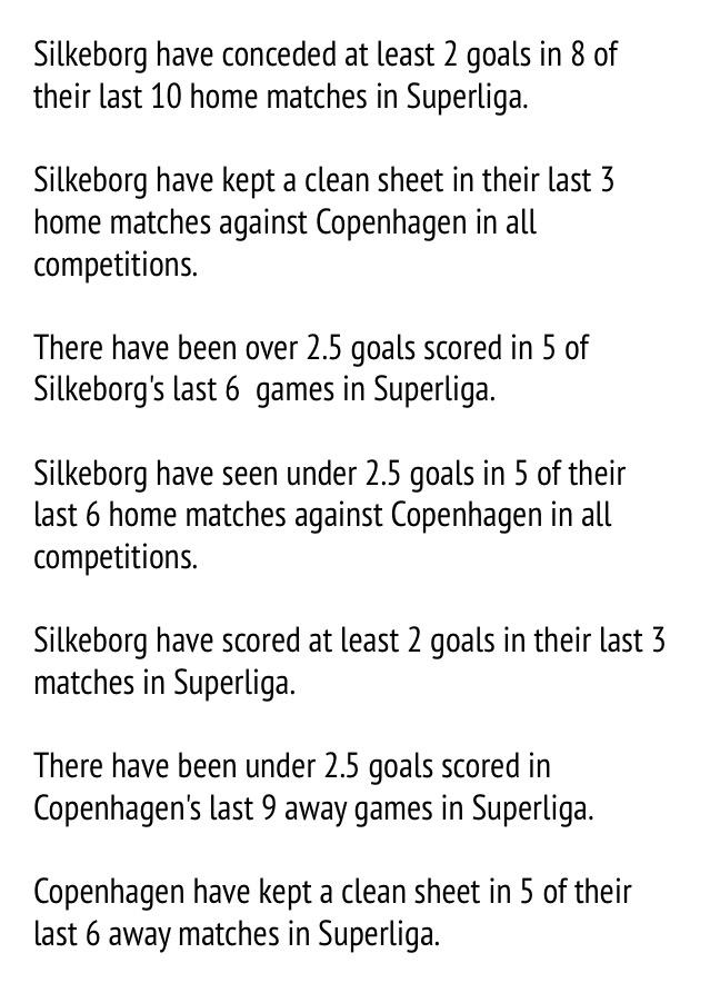 7daystats's tweet photo. #Denmark #Superliga

#Silkeborg v #Copenhagen

#7DayStats http://t.co/wdA1qozhu2