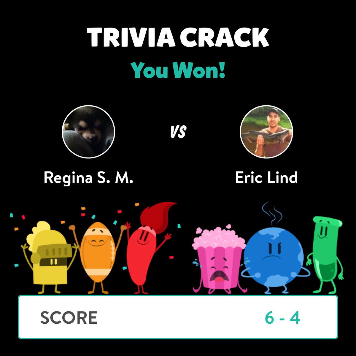 Regina Sorto Mccarter just won a game against Eric Lind in Trivia Crack!  triviacrack.com/en/landing