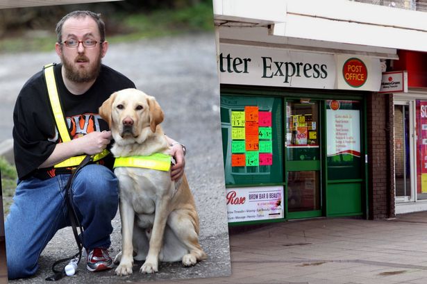Dogs_Today's tweet image. "Man refused entry to Chadderton Post Office with guide dog because 'dogs aren't allowed'" manchestereveningnews.co.uk/news/greater-m…
