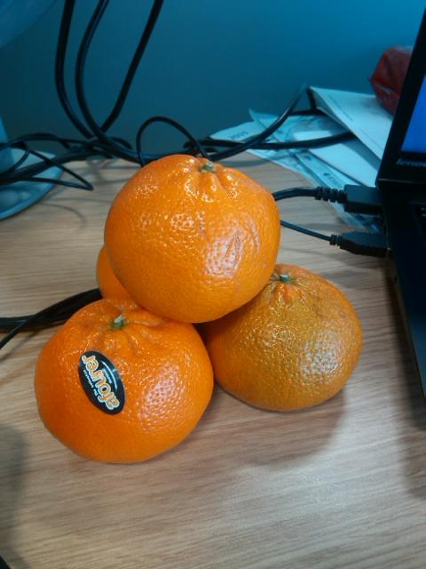 lawatoshi's tweet photo. Coming to office finding orange tower on my desk <3 I love our facility staff #monday http://t.co/zDHAR3lSFD