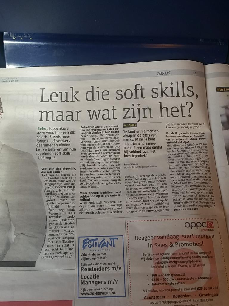 opstartbaan's tweet photo. Vandaag 4 artikelen in @Metro die de meerwaarde van @opstartbaan tonen; over soft-skills, stage , cv en @DeBroekriem! http://t.co/lNWoUCTgSD