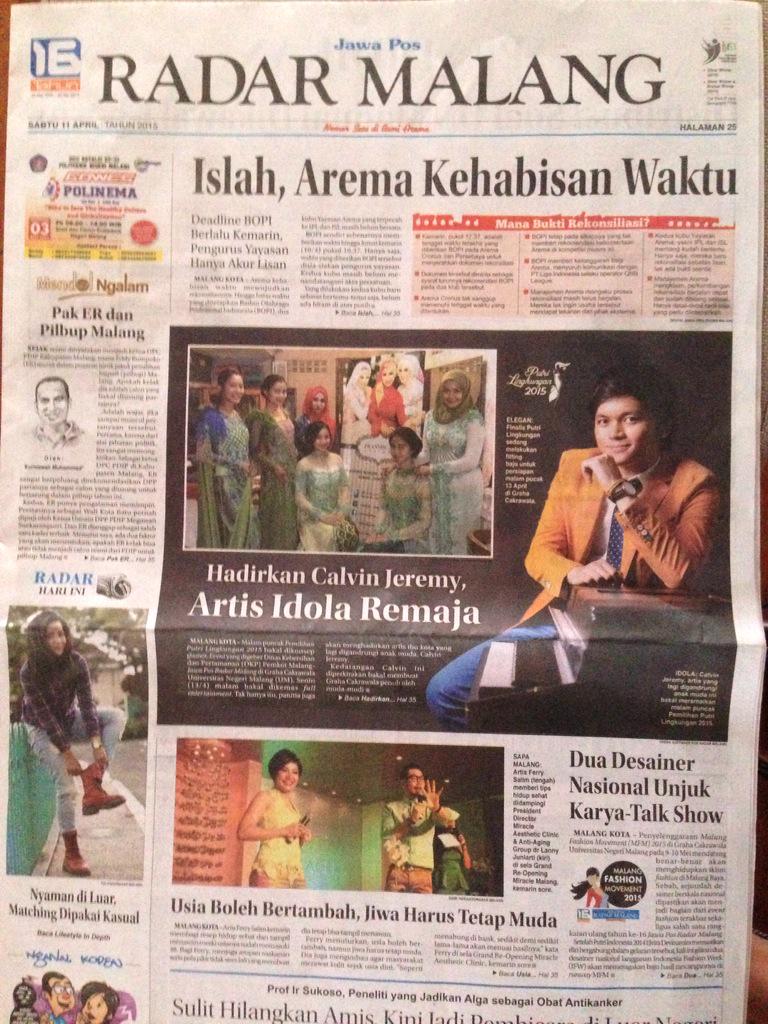 calvinjeremy's tweet photo. See you tonight at Graha Cakrawala The Grand Final of Putri Lingkungan Malang! :)  @Calvriends_mlg ✌️ http://t.co/Za7FV8ATEI