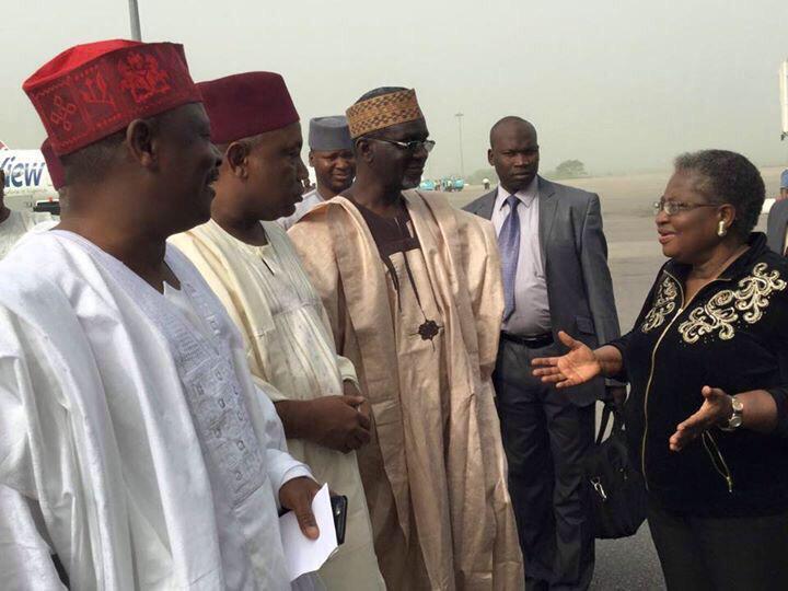 BabangidaRuma's tweet photo. SenGaya, Kwankwaso, Shekarau &amp; NOI, today at the Abuja Airport. Don't fight with your friends because of politicians. http://t.co/5PbXU9IpJq