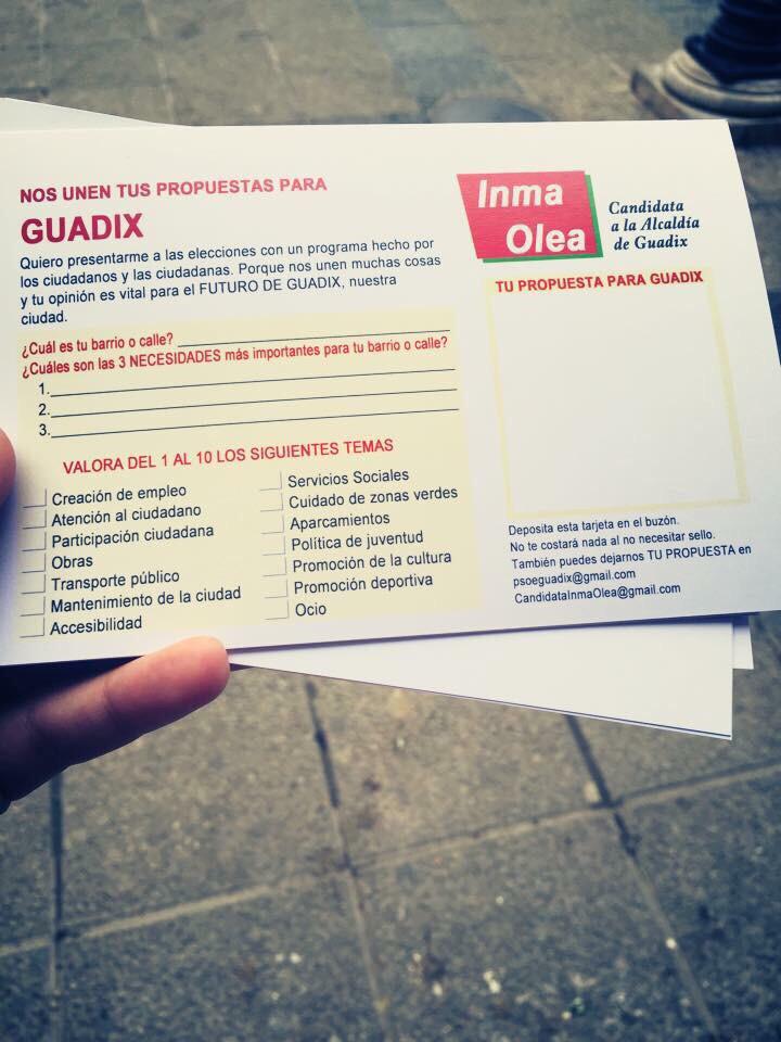 Porque queremos escuchar a los acitanos , recogemos propuestas para la mejora de nuestro pueblo.
#GUADIX