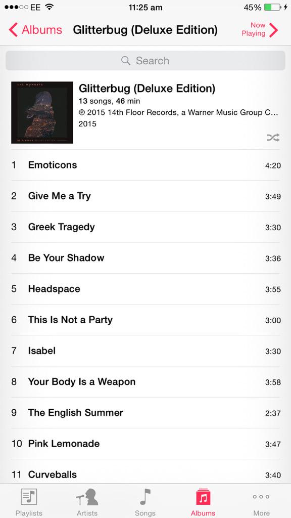 harryv27's tweet photo. The new @thewombats album is incredible!! #Glitterbug http://t.co/KLmAsg6zBw