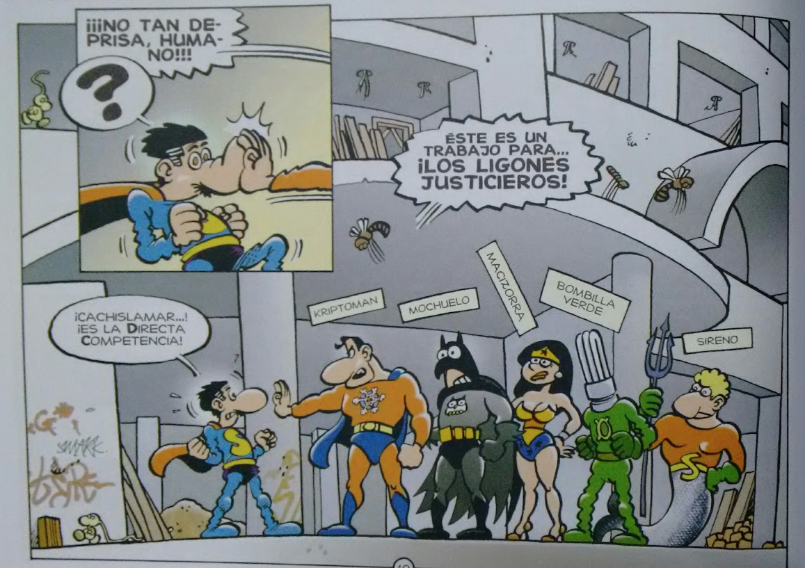 guiadelcomic's tweet photo. ¿La Liga de la Justicia? en "Superlópez: El Supergrupo contra Los Demoledores", de Efepé y Jan. Ya en librerías. http://t.co/QTzCjtrTBm