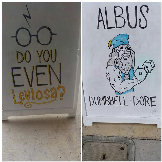 I love my gym #workit #harrypotter #squats http://t.co/0JRGC4DogQ<a href="/tag/workit"class="tags">#workit</a><a href="/tag/harrypotter"class="tags">#harrypotter</a><a href="/tag/squats"class="tags">#squats</a>