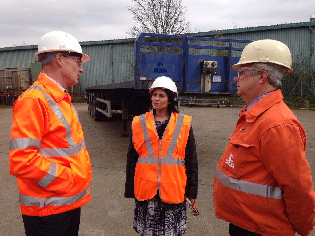 pritipatel's tweet photo. Delighted 2 visit @ROM_Ltd in Witham 2 discuss manufacturing growth, steel fabrication, jobs &amp; the economy today http://t.co/osf4YYCWJk