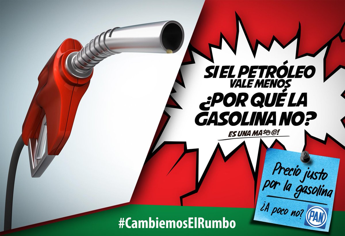 CDEPANVeracruz's tweet photo. Es urgente la reactivación de la economía, bajar la gasolina una de las medidas que propone el PAN #CambiemosElRumbo http://t.co/RAoU6Z2FfB
