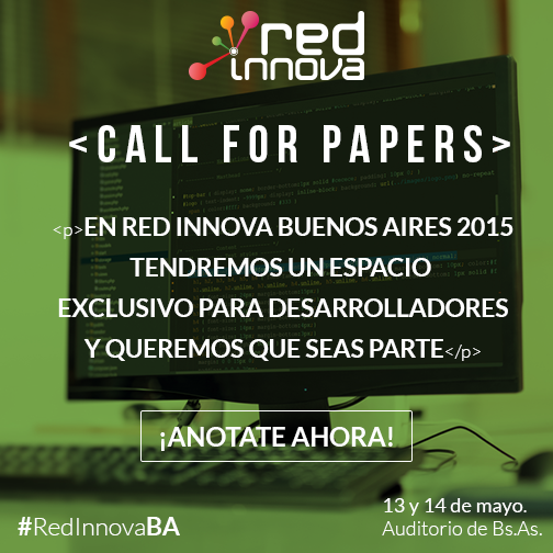LaravelBa's tweet image. #LaRedInnova 2015 contará con un track exclusivo para developers, anotate para ser speaker en bit.ly/1ycTBWE