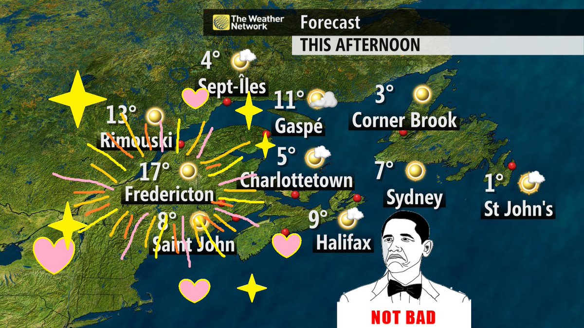 weathernetwork's tweet photo. We are so happy for you, Atlantic Canada! http://t.co/DWg1UmiLMD #HonestWeatherMaps http://t.co/Py8E0ZFtrn