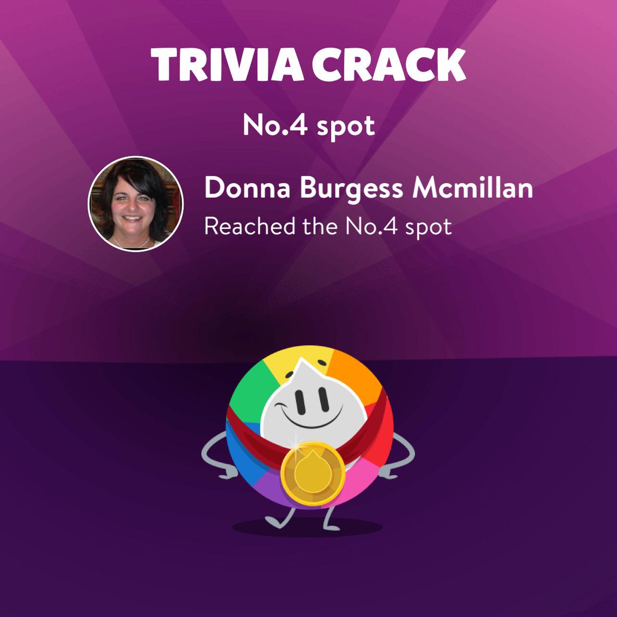 Dbmac8's tweet image. I reached the No.4 spot in the weekly ranking! triviacrack.com/en/landing