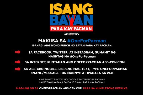 ANCALERTS's tweet photo. Participate in Pacman's most important fight. Pledge a 'punch', let's be #OneForPacman. http://t.co/8fav9P5qQc