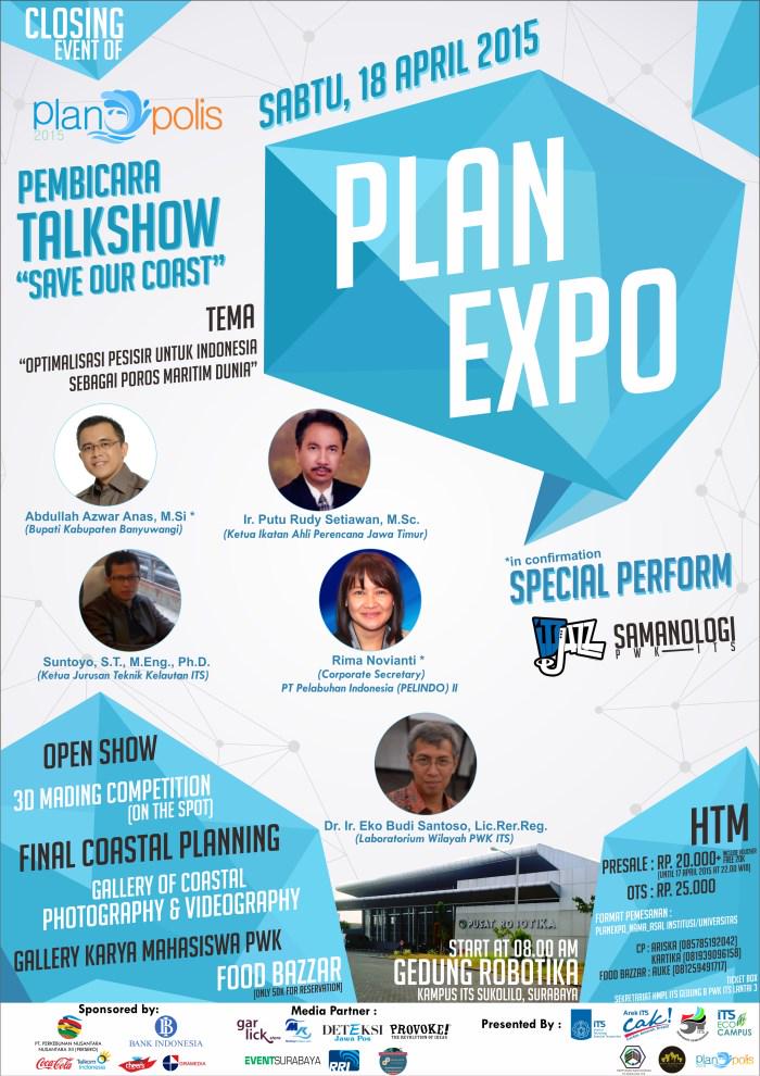eventsurabaya's tweet photo. Plano Expo Talkshow "Save Our Coast" at Robotika ITS | 18 April 2015 by @PlanopolisITS http://t.co/O6kO2eaoWm