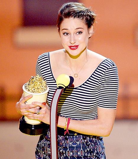 usweekly's tweet photo. Shailene Woodley had quite a night at the #MovieAwards! See who else took home golden popcorn: http://t.co/GYSWAEUBF7 http://t.co/GVivcX92sh