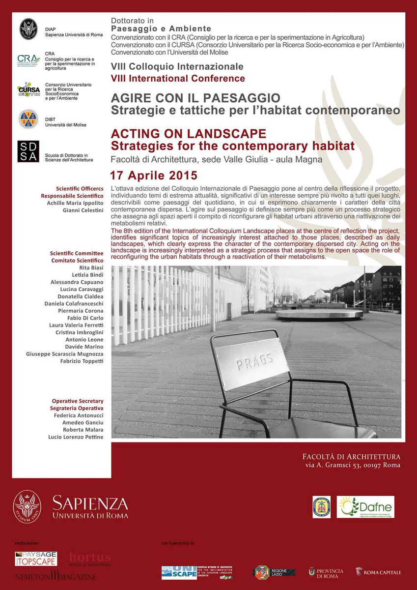 NIPmagazine's tweet photo. @uniscape_net 17 Aprile 2015 #roma  "Agire con il paesaggio. Strategie e tattiche per l’habitat contemporaneo". http://t.co/YApqEZGvO3