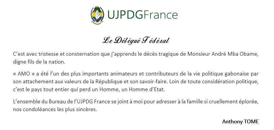 Message de condoléances.