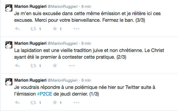 Christianophobi's tweet photo. Nous avons pris acte des excuses de @MarionRuggieri pour les propos graves qu’elle a tenu sur @Europe1 #RuggieriLive http://t.co/m410fdW8Yq