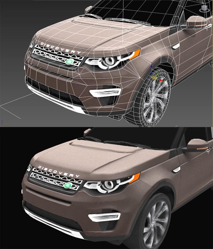 low poly 3d modell with projection mapping