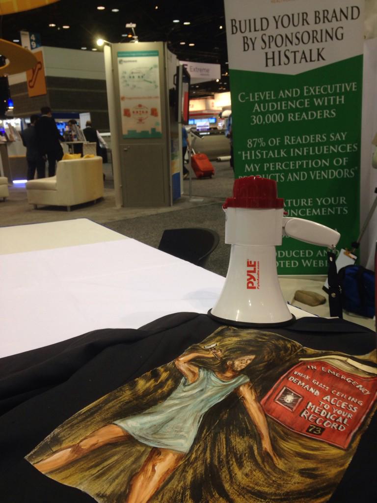 ReginaHolliday's tweet photo. I am in the house, I brought my megaphone. Let's rumble #DataIndependenceDay #HIMSS15 http://t.co/uhUkZoaAW0