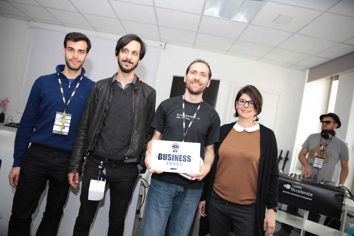 IMPACT_acc's tweet photo. Best Business Award! #hackIMPACT Congrats! http://t.co/evcaNieyUh