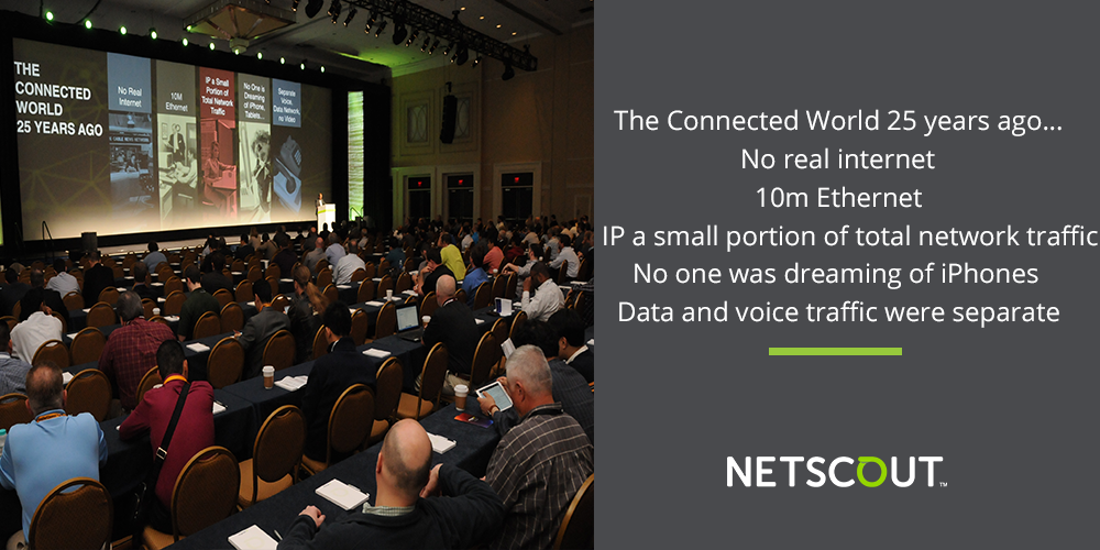 NETSCOUT_Moved's tweet photo. The "connected world" of 25 years ago would not be able to support our expectation of daily life #NSEngage http://t.co/9rg9mvCSfL